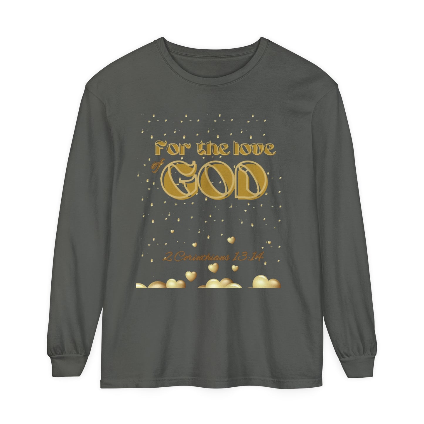 Unisex Garment-dyed Long Sleeve T-Shirt (Love)