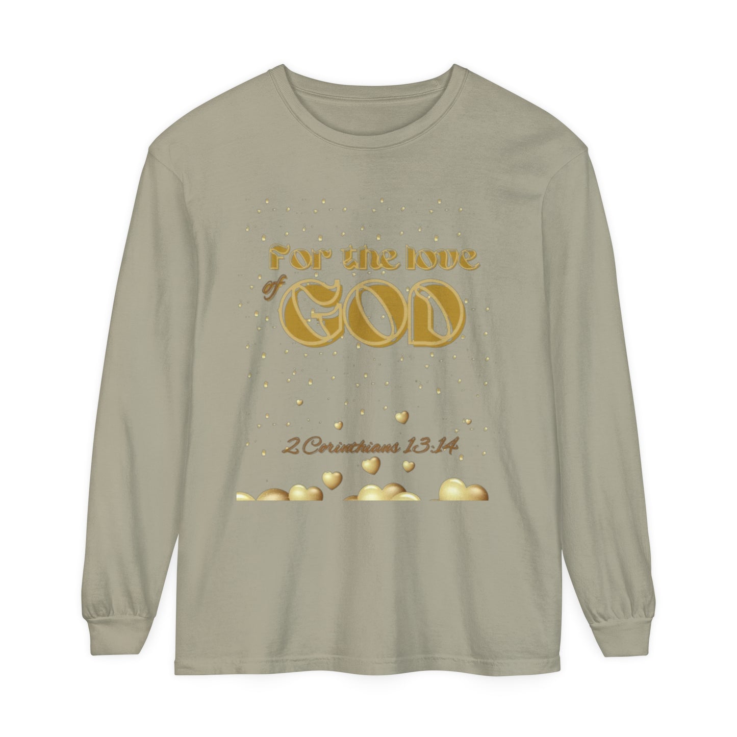 Unisex Garment-dyed Long Sleeve T-Shirt (Love)