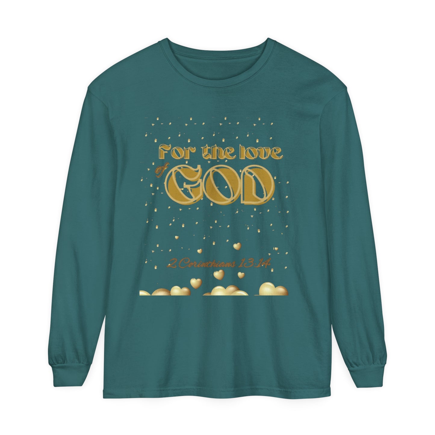 Unisex Garment-dyed Long Sleeve T-Shirt (Love)