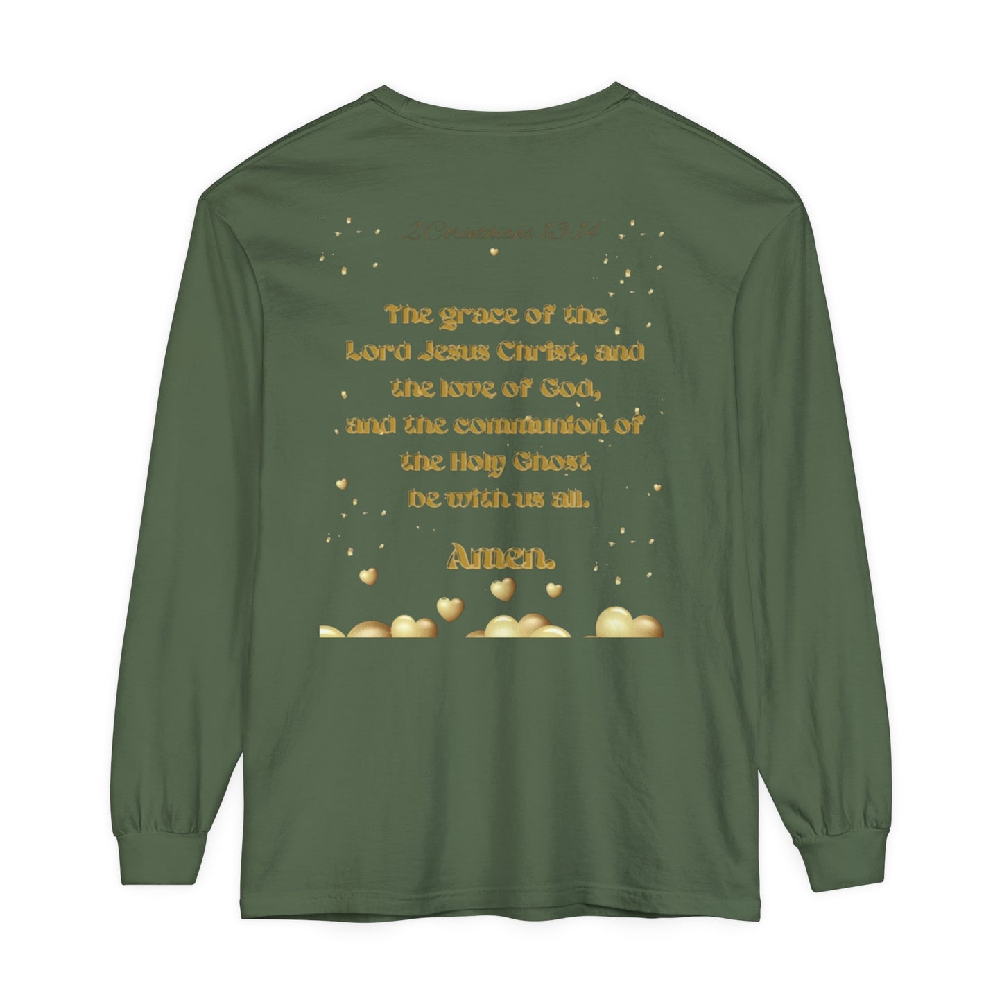 Unisex Garment-dyed Long Sleeve T-Shirt (Love)