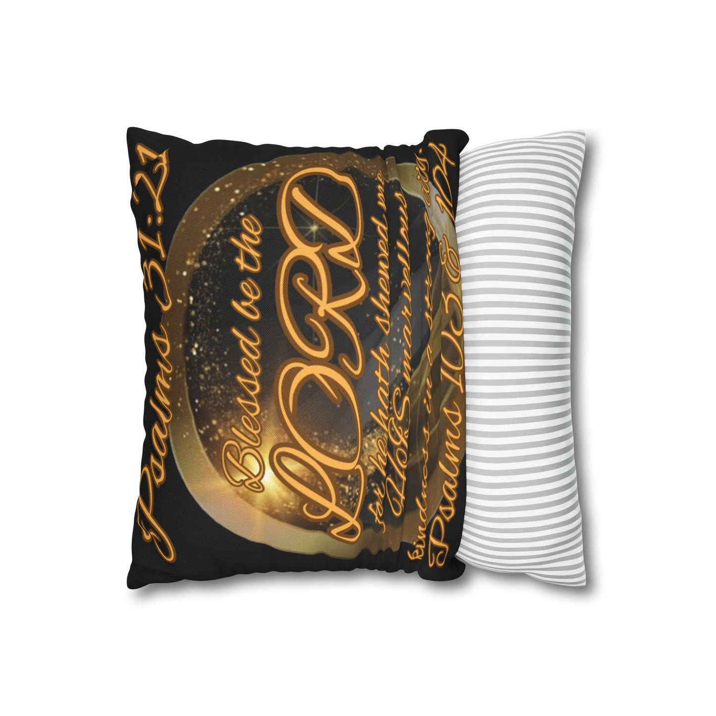 Spun Polyester Square Pillowcase - Blessed