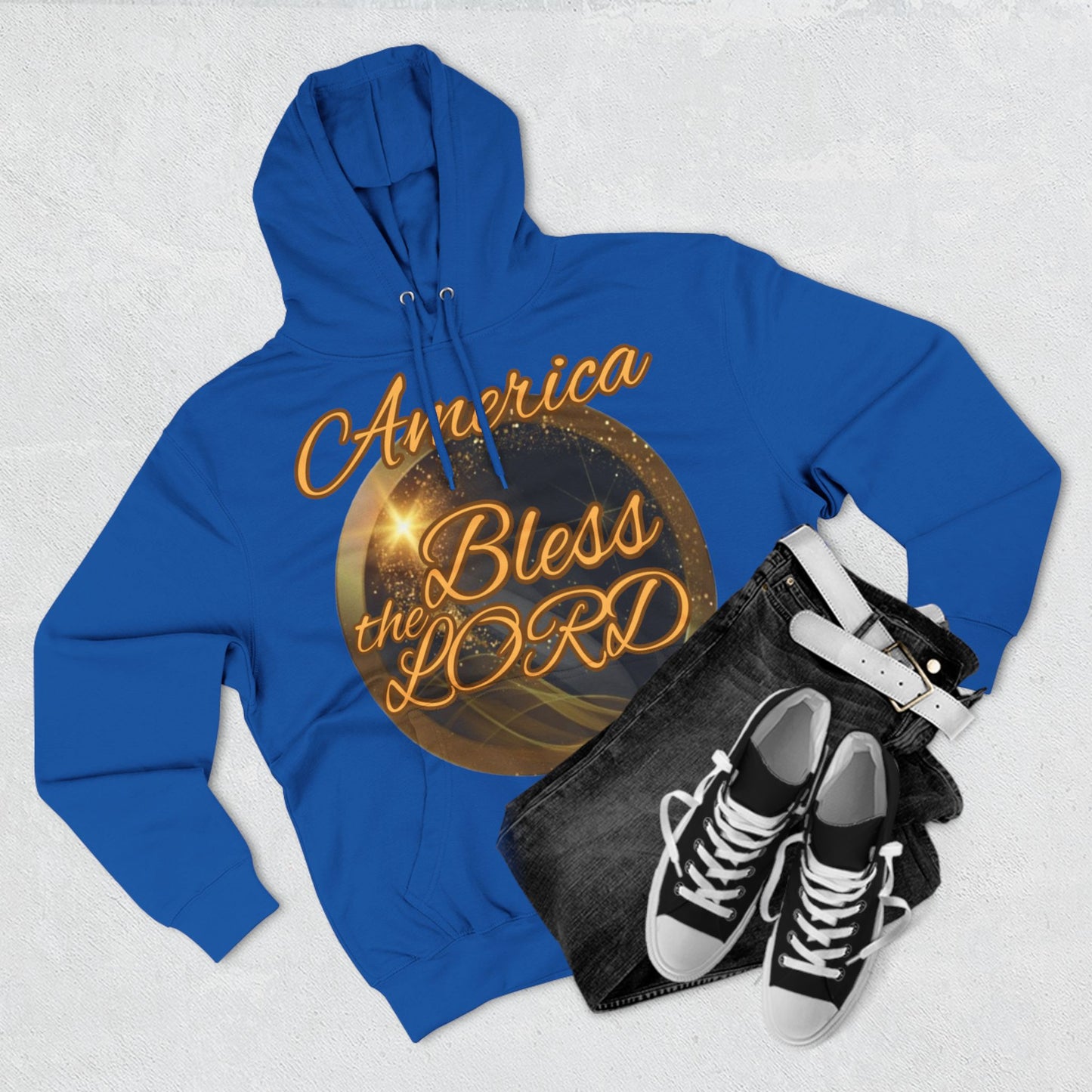 Three-Panel Fleece Hoodie (America-Blessed)