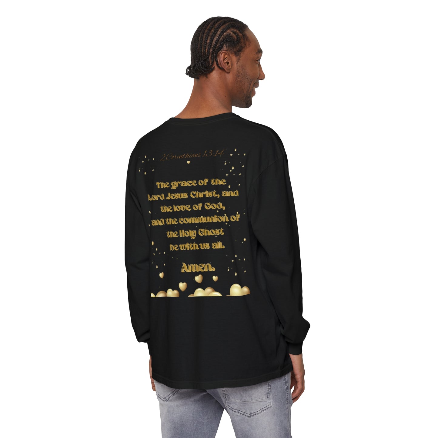 Unisex Garment-dyed Long Sleeve T-Shirt (Love)