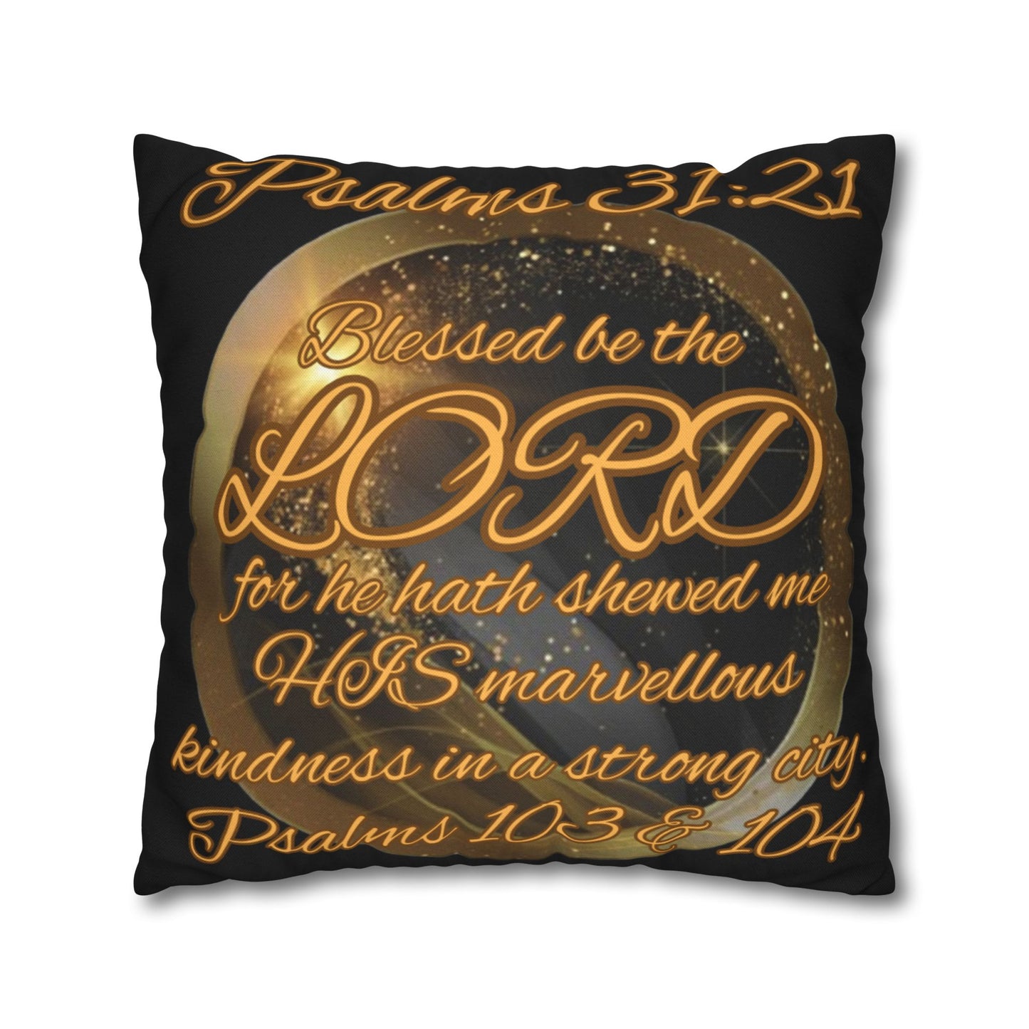 Spun Polyester Square Pillowcase - Blessed