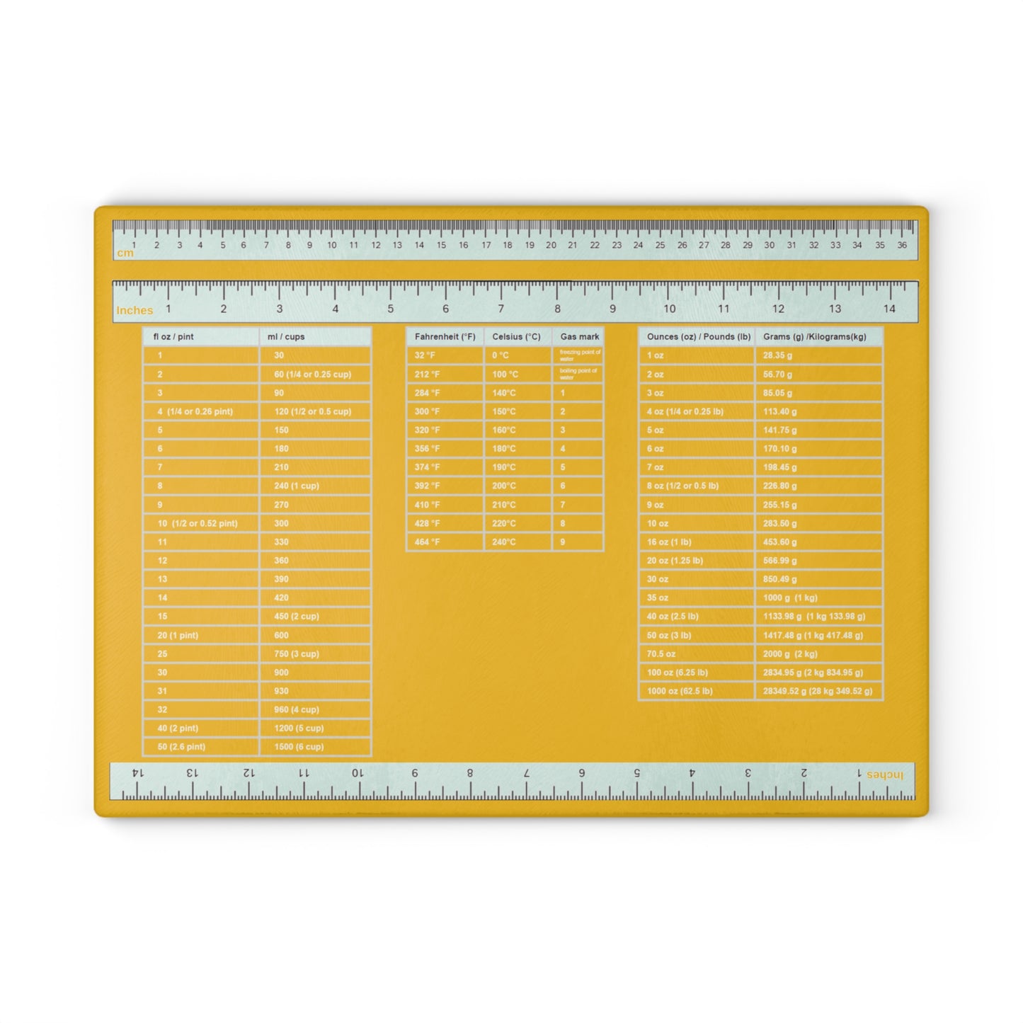 Glass Cutting Board - Yellow