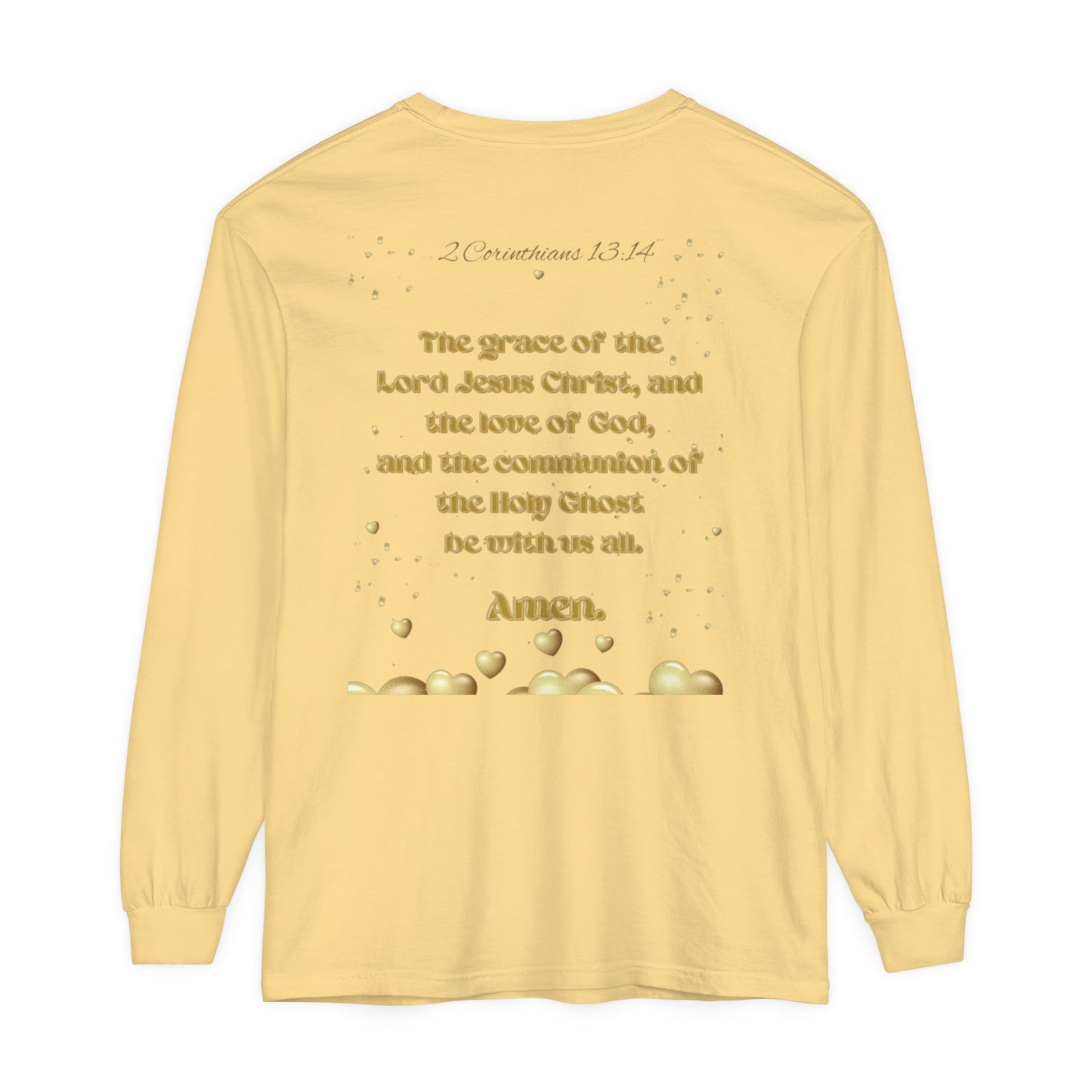 Unisex Garment-dyed Long Sleeve T-Shirt (Love)
