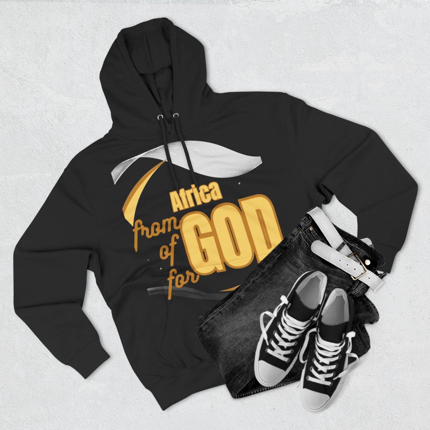 Three-Panel Fleece Hoodie (Africa-forGod)