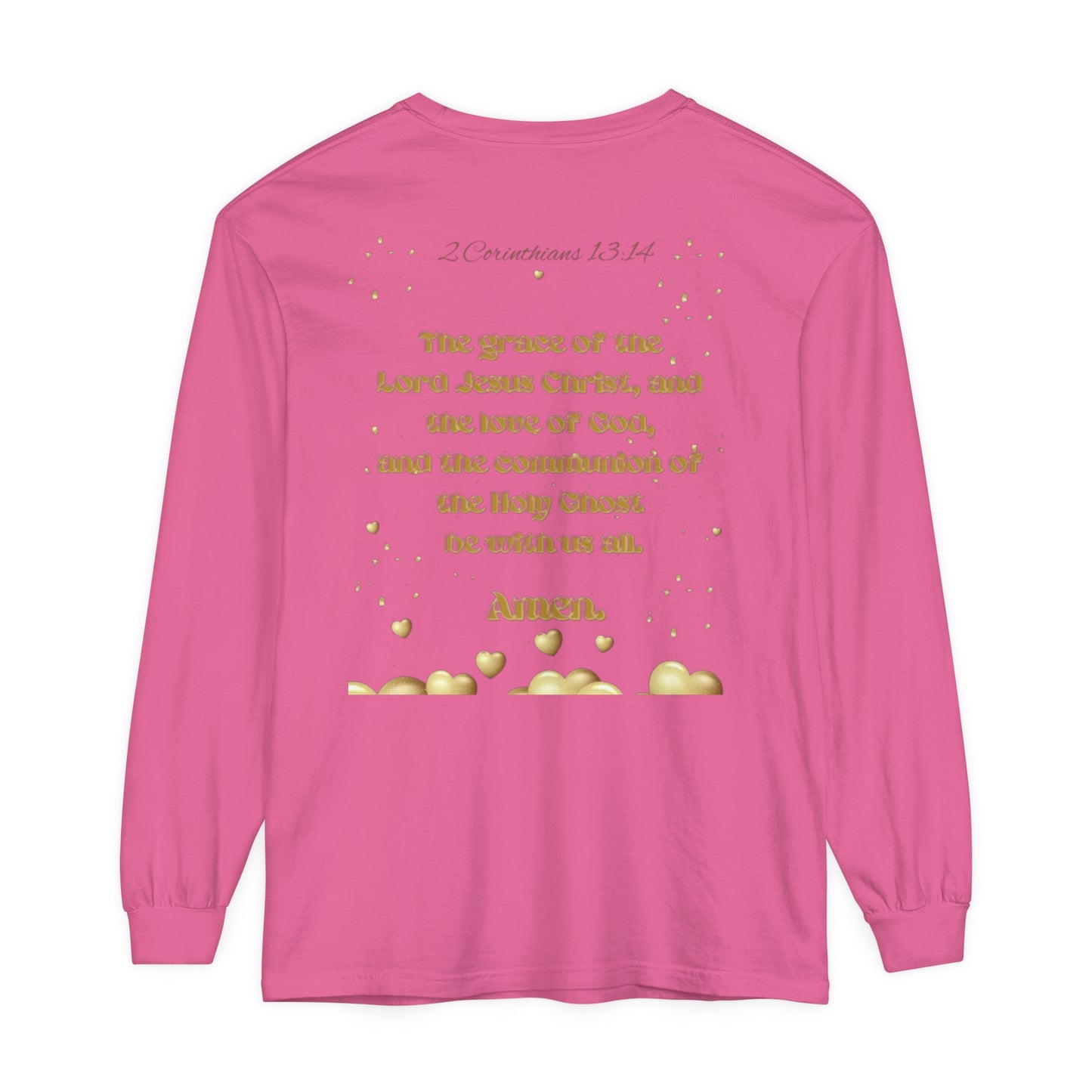 Unisex Garment-dyed Long Sleeve T-Shirt (Love)
