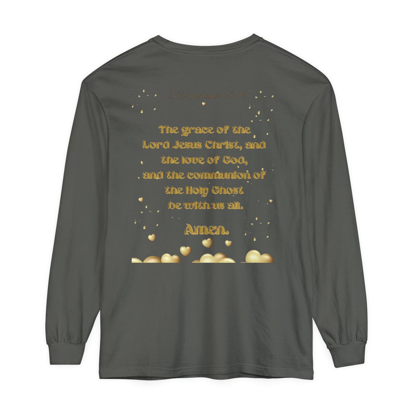 Unisex Garment-dyed Long Sleeve T-Shirt (Love)