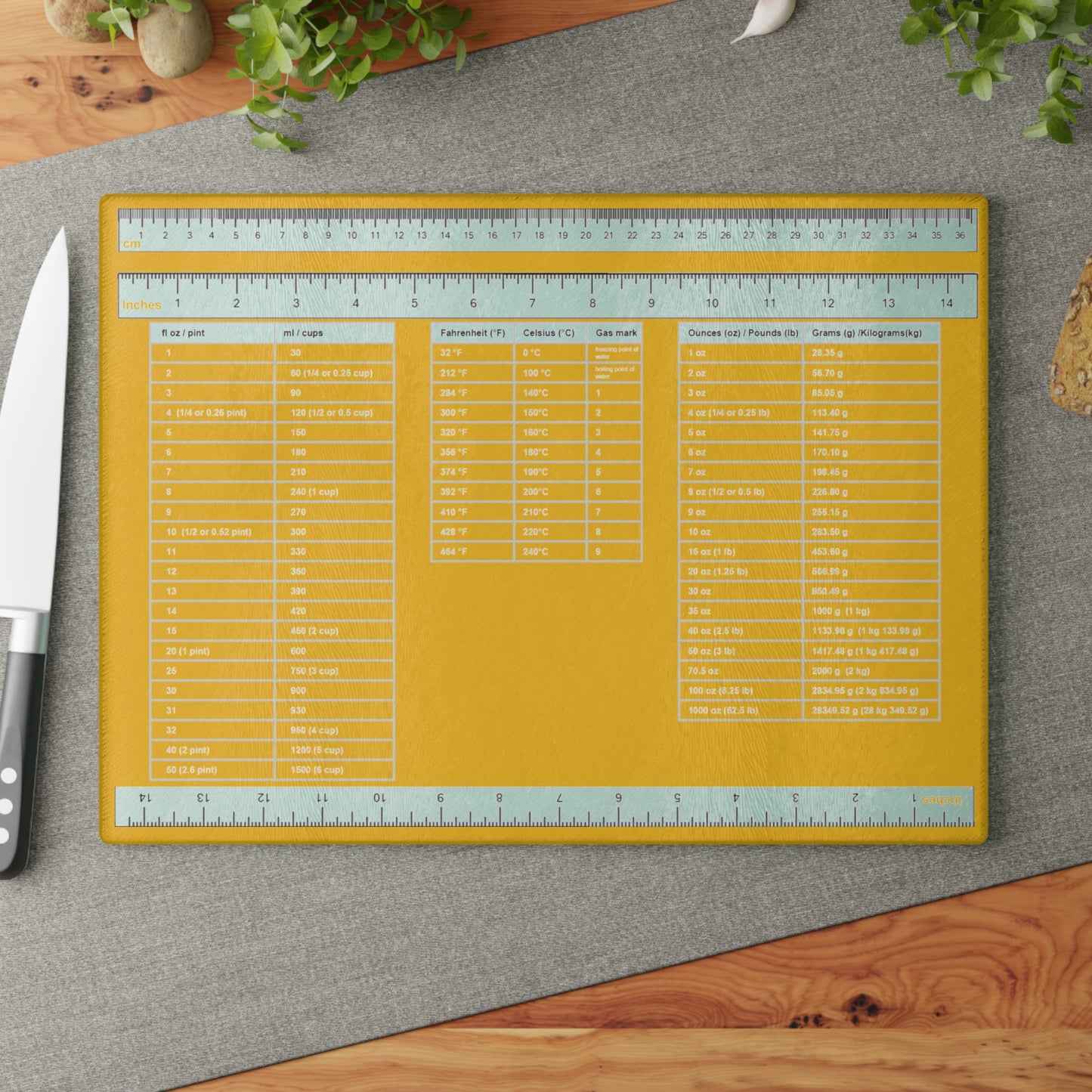 Glass Cutting Board - Yellow