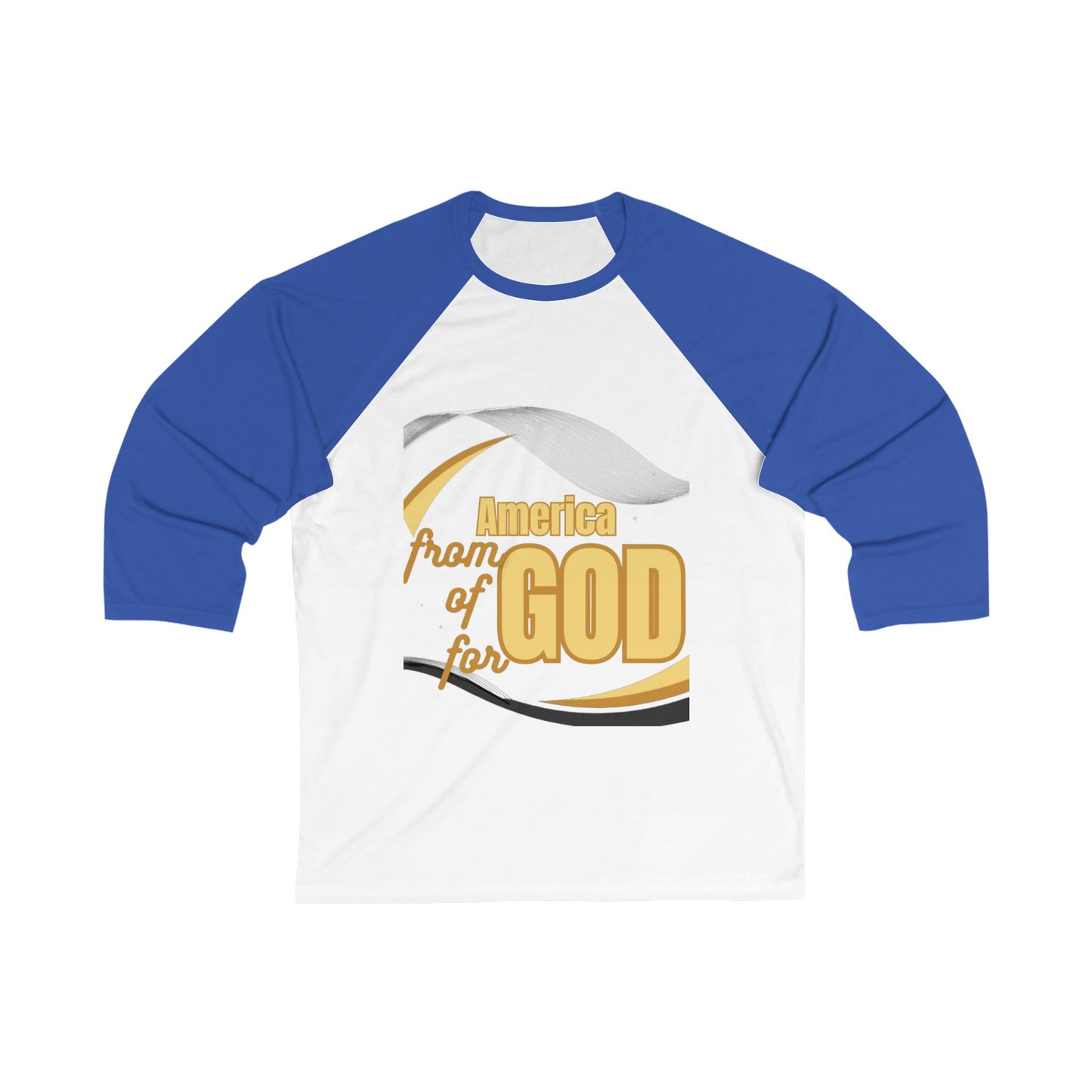 Unisex 3\4 Sleeve Baseball Tee (America-ForGod)