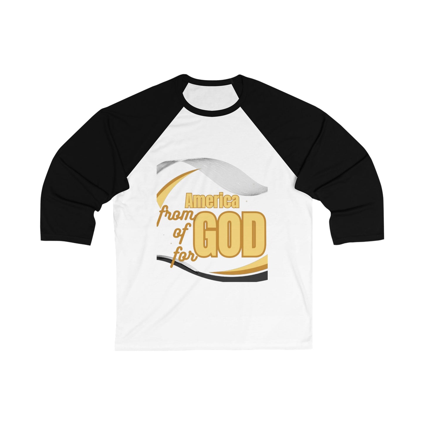 Unisex 3\4 Sleeve Baseball Tee (America-ForGod)