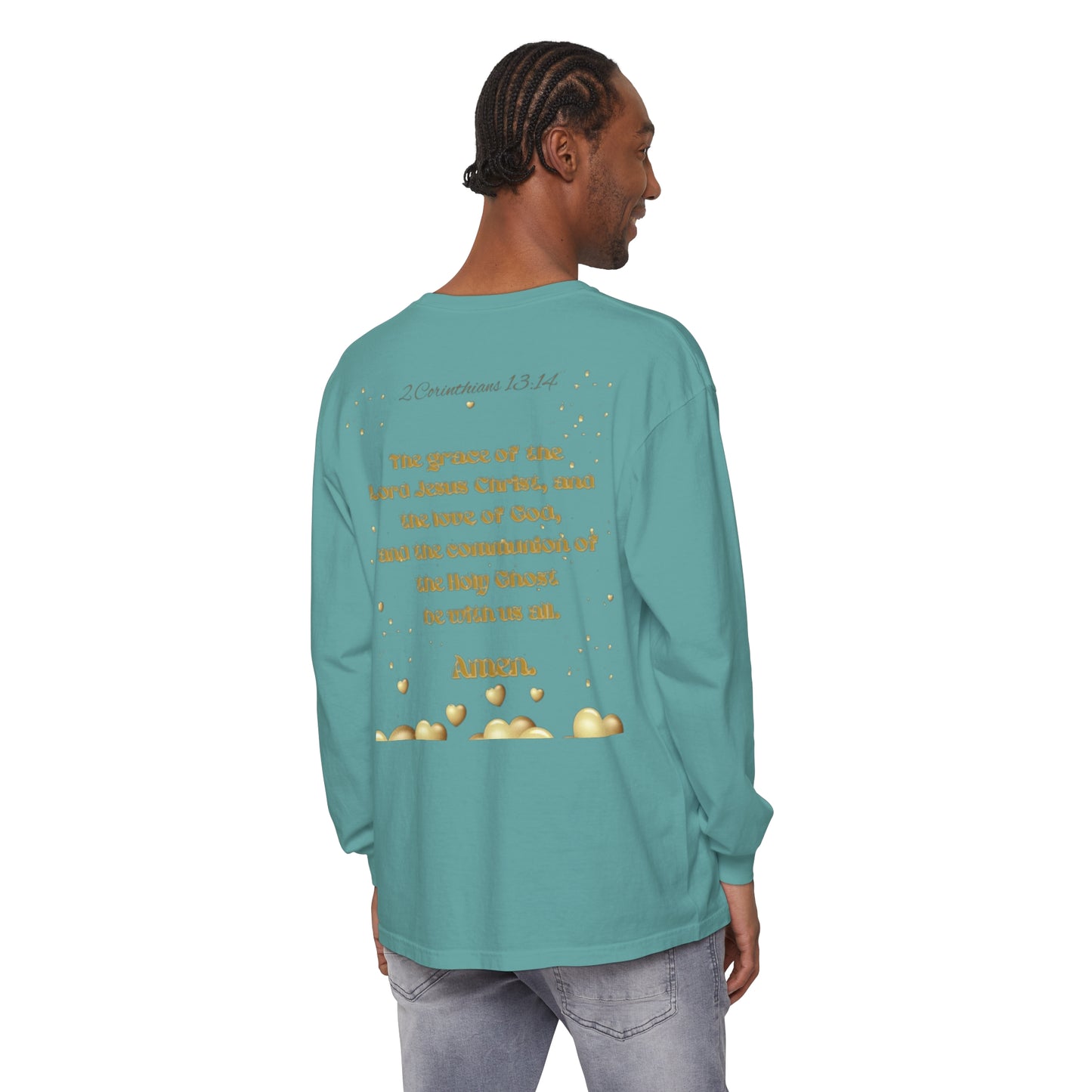 Unisex Garment-dyed Long Sleeve T-Shirt (Love)