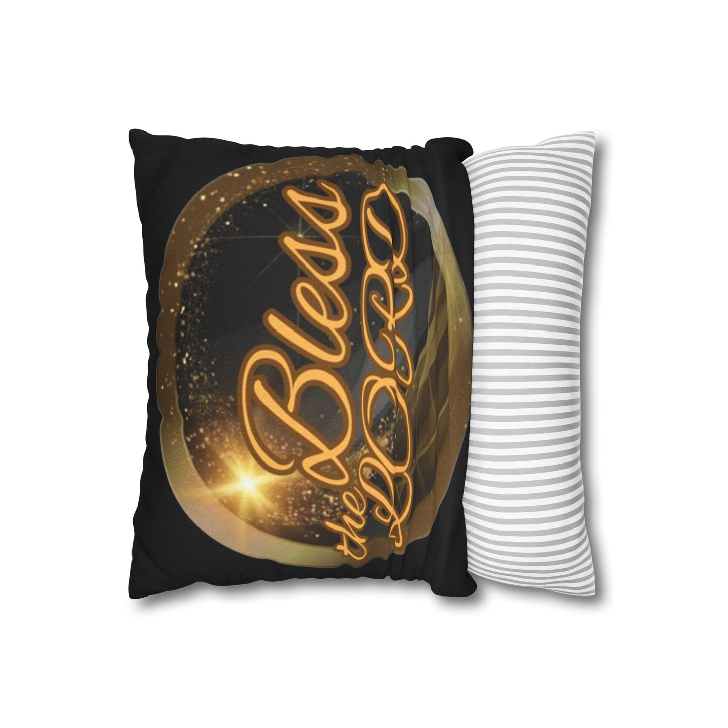 Spun Polyester Square Pillowcase - Blessed