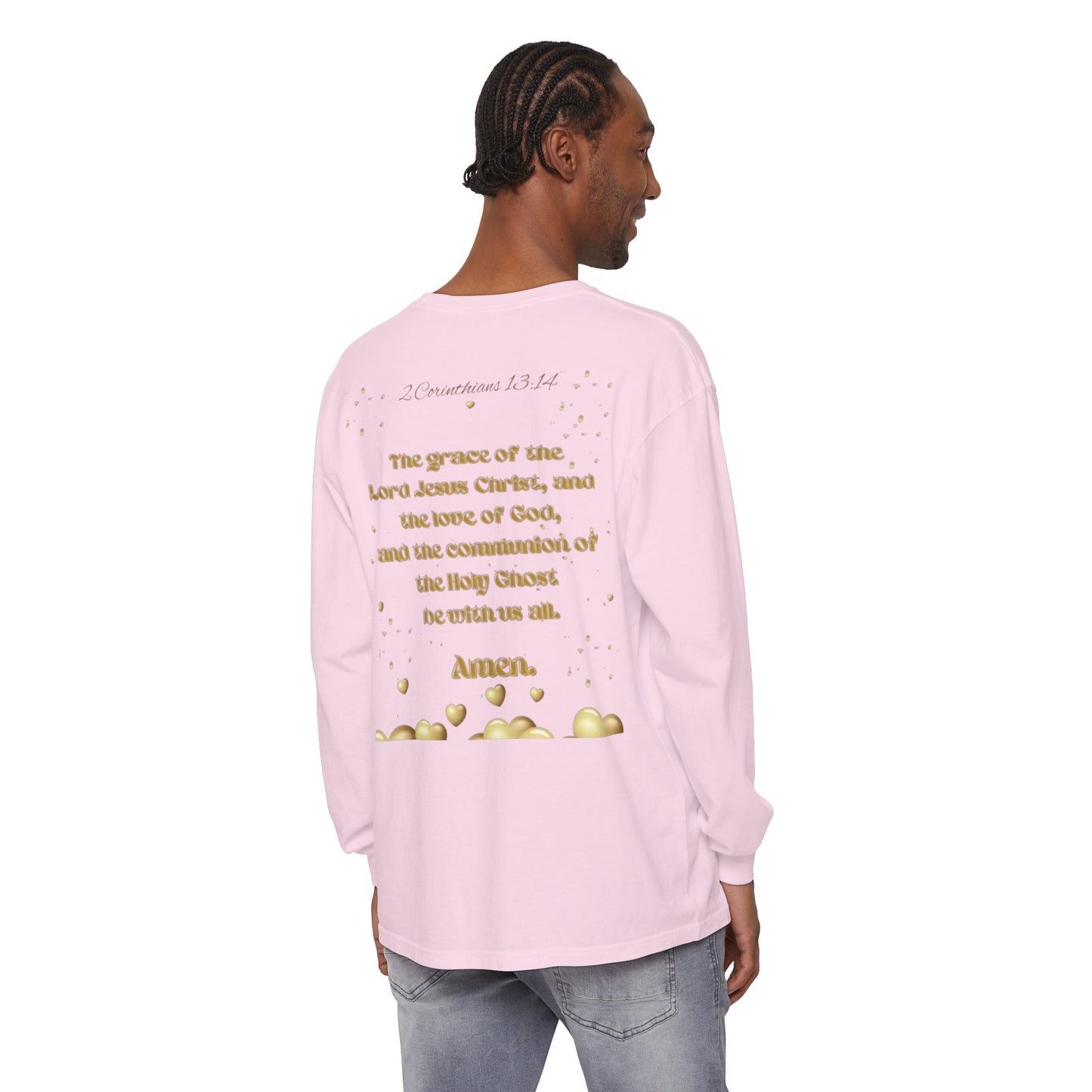 Unisex Garment-dyed Long Sleeve T-Shirt (Love)