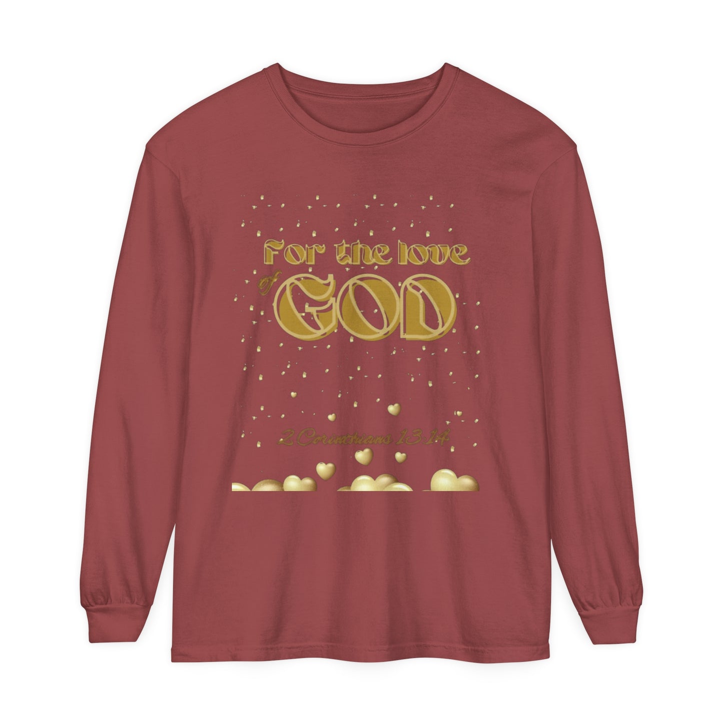 Unisex Garment-dyed Long Sleeve T-Shirt (Love)