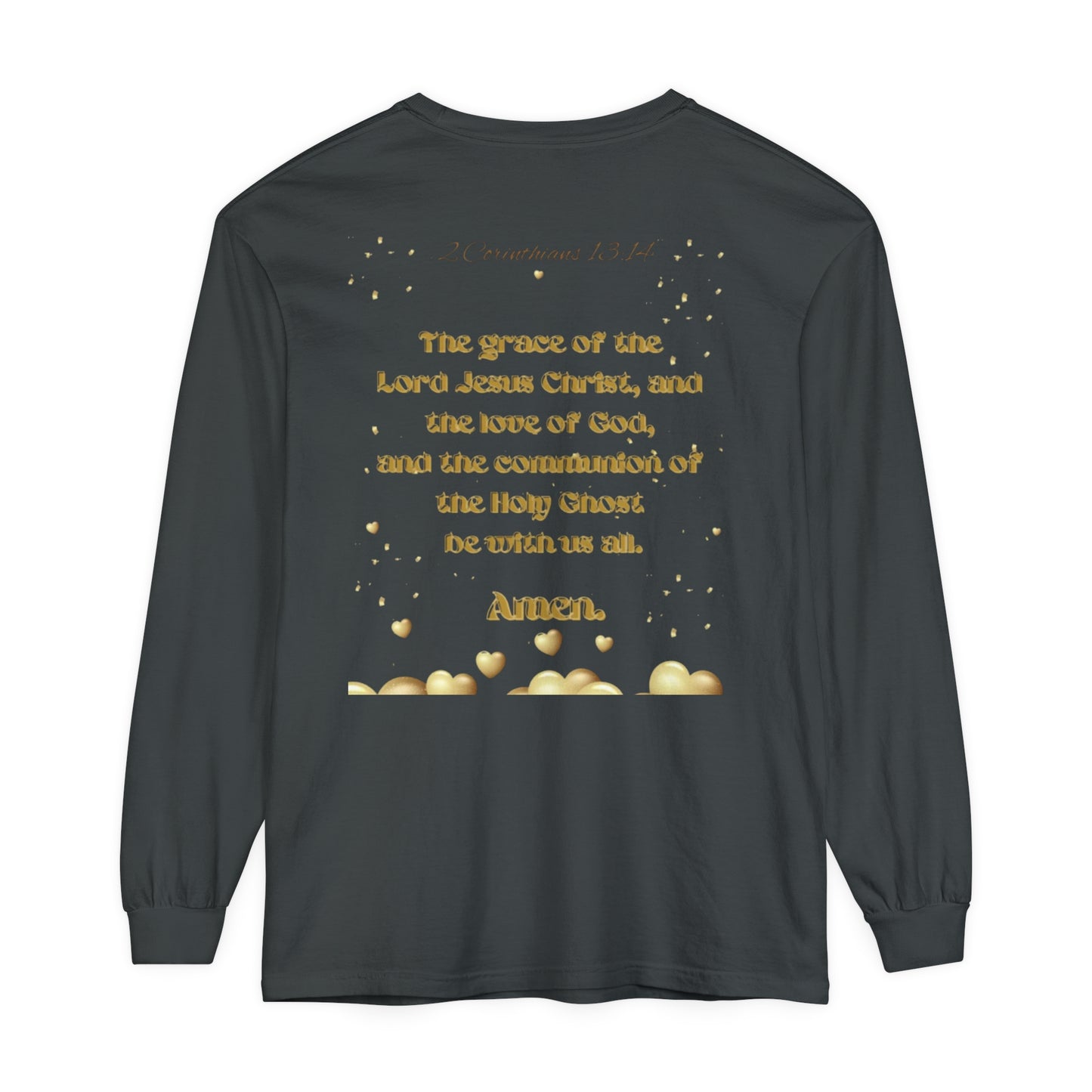 Unisex Garment-dyed Long Sleeve T-Shirt (Love)