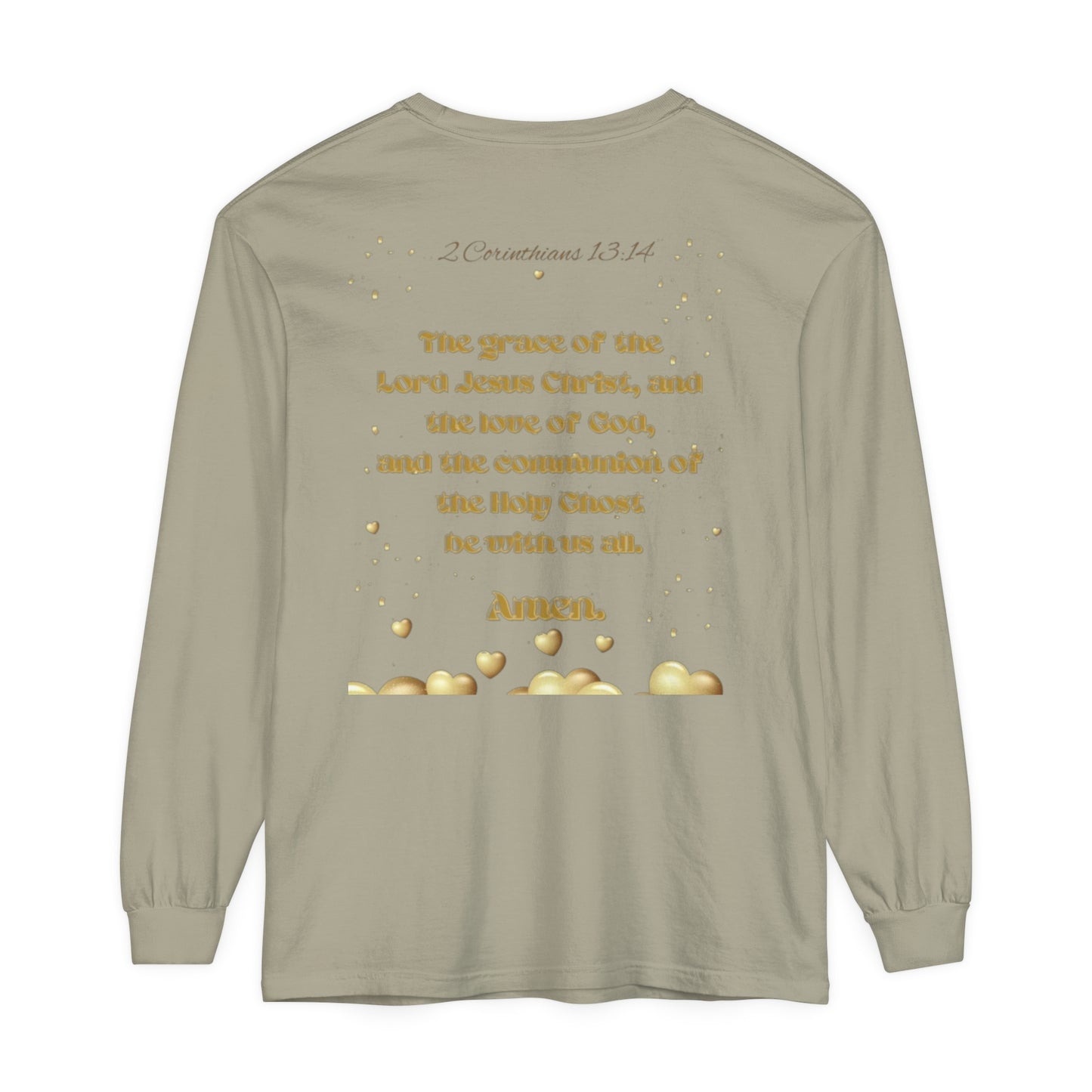 Unisex Garment-dyed Long Sleeve T-Shirt (Love)