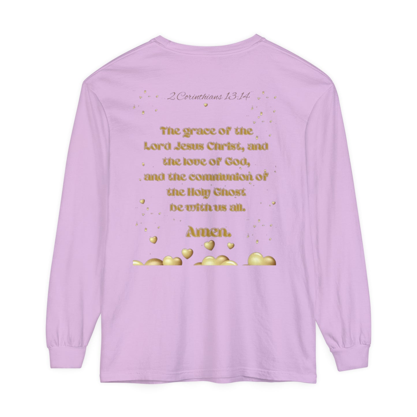 Unisex Garment-dyed Long Sleeve T-Shirt (Love)
