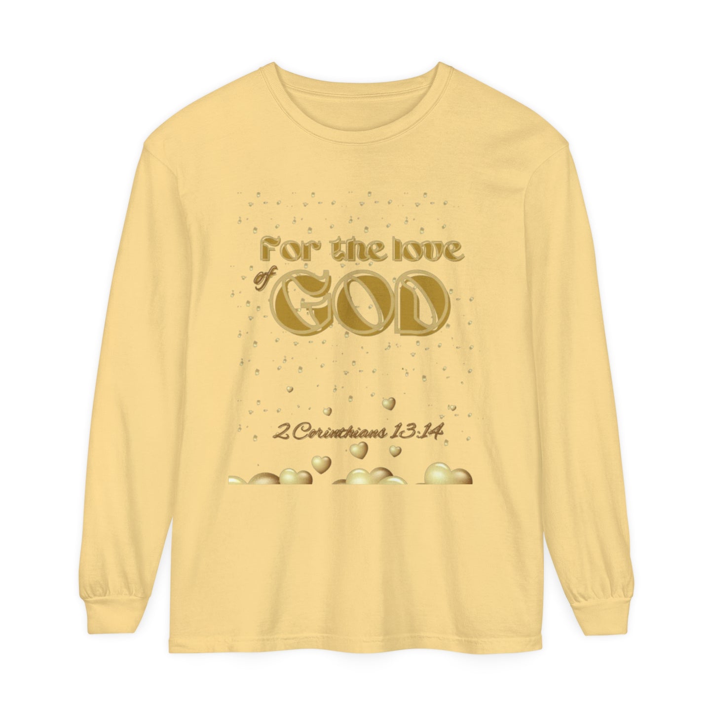 Unisex Garment-dyed Long Sleeve T-Shirt (Love)