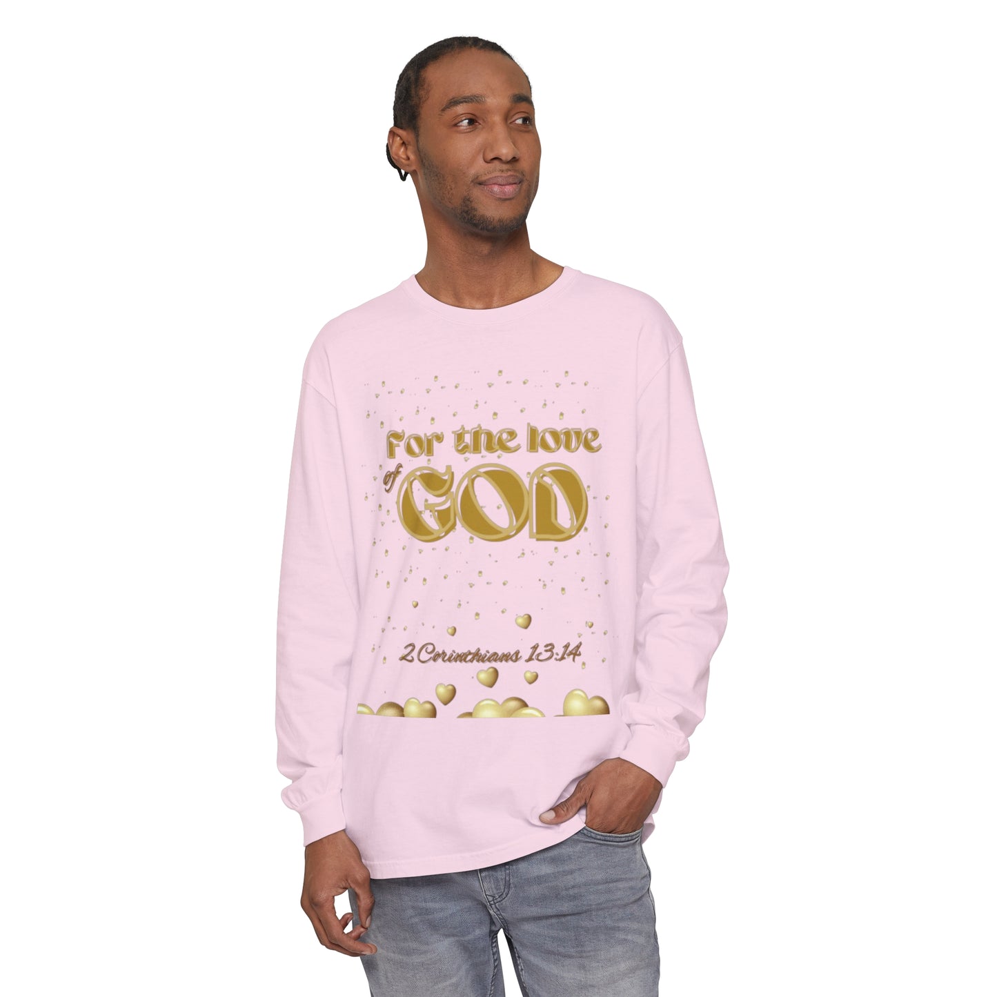 Unisex Garment-dyed Long Sleeve T-Shirt (Love)