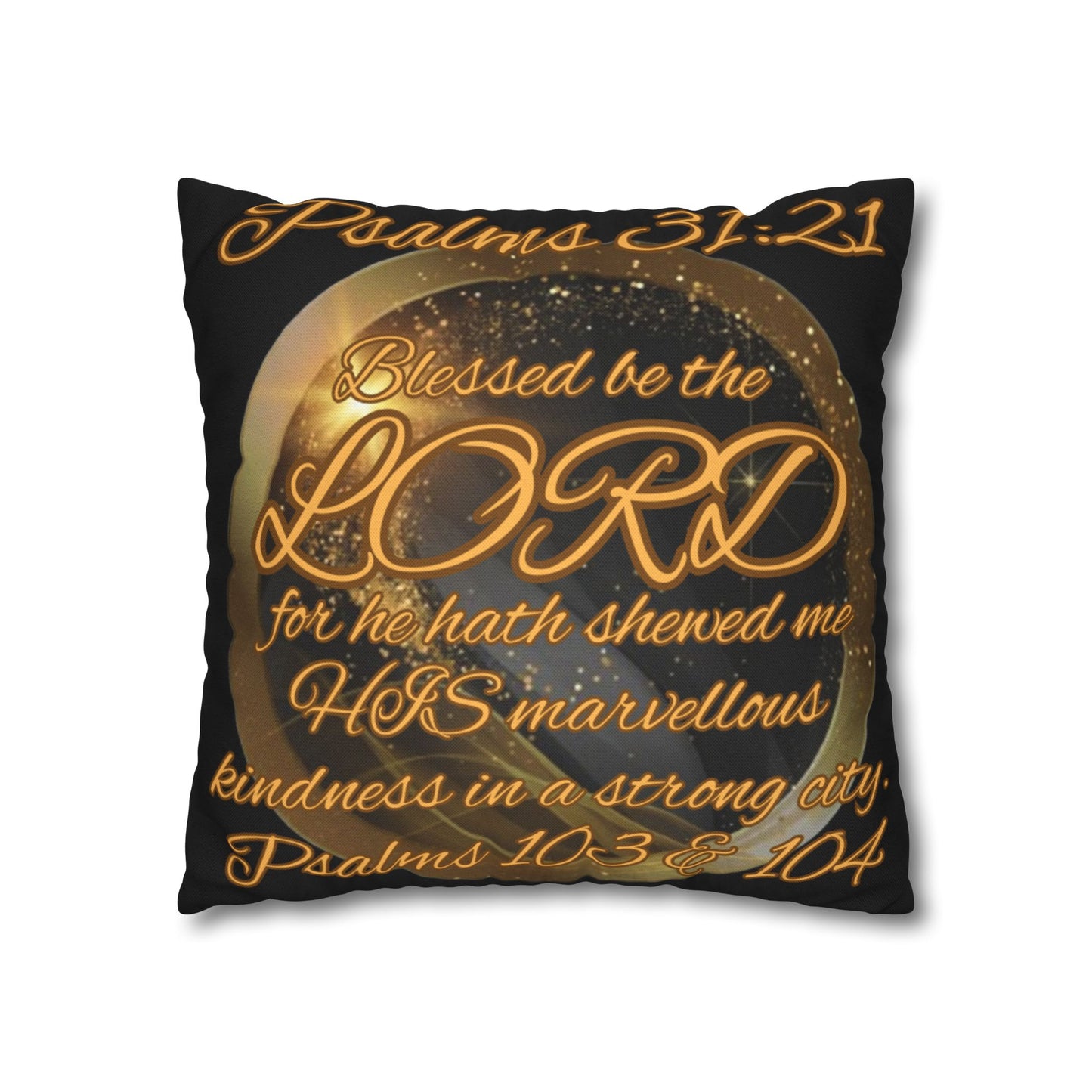 Spun Polyester Square Pillowcase - Blessed