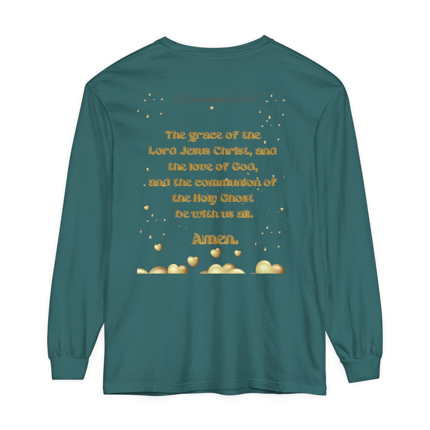 Unisex Garment-dyed Long Sleeve T-Shirt (Love)
